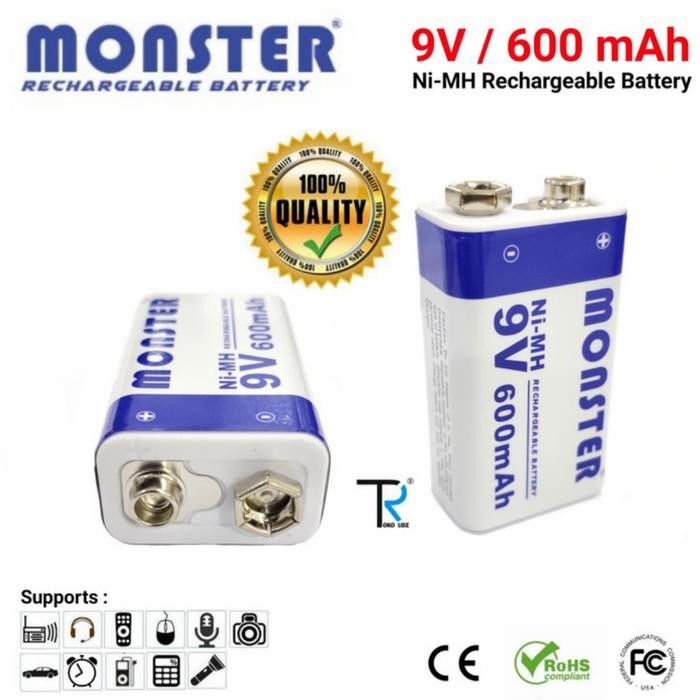 Terlaris MONSTER 9 volt baterai kotak 9v charger SALE
