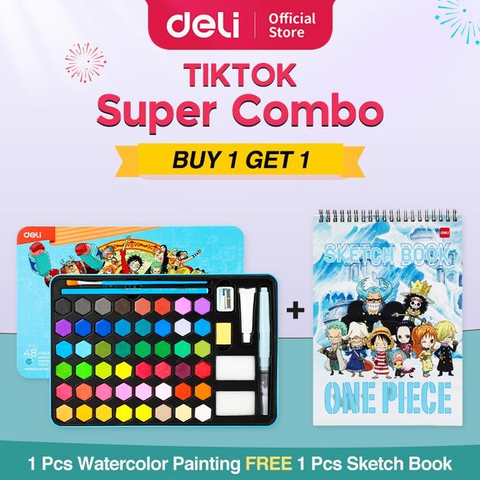 

Pilihan- {Buy1Get1] Deli Watercolor Set Cat Air One Piece 36 Warna Free Sketch Book / Buku