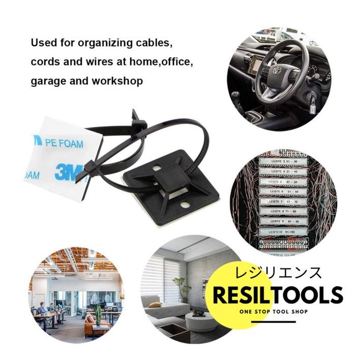 

Mounting Cable Ties 30 X 30 Hitam Gantungan Kabel Tis Tie Cantelan 1Pa