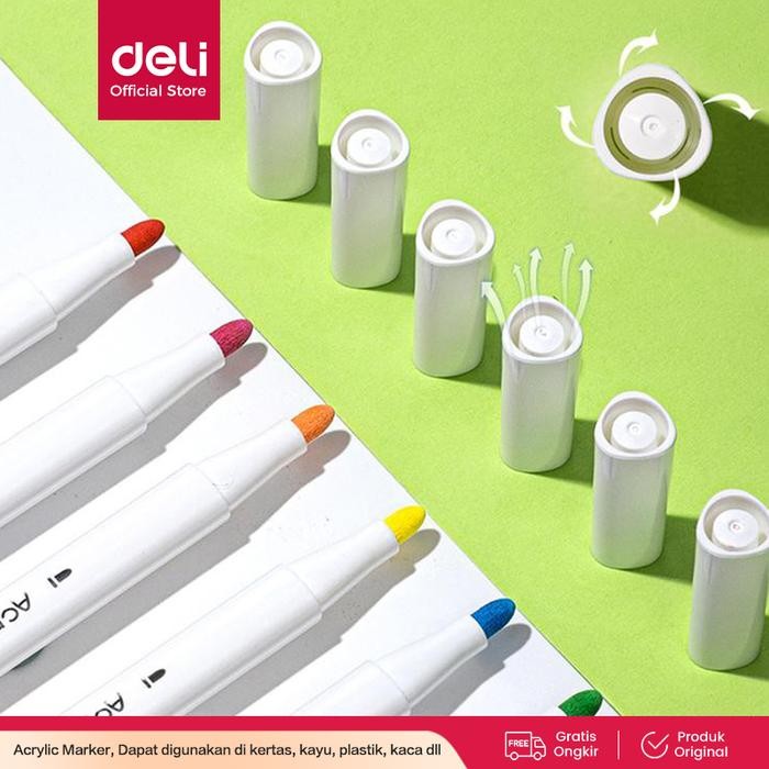 

Deli Spidol Akrilik / Acrylic Marker 48 warna HM321 Alat Pen