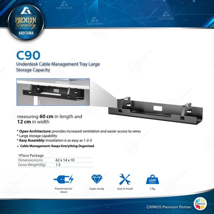 

Underdesk Cable Management Tray Large Storage Capacity Oximus C90