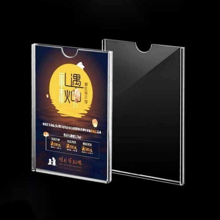 Akrilik Tempat Brosur Tempel Sign Holder - A4