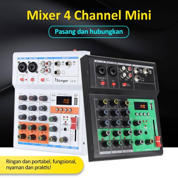 BonkyoCODMIXER mixer 4 chanel murah mixer mini Audio Mixer professional 4 - Channel mixer Support