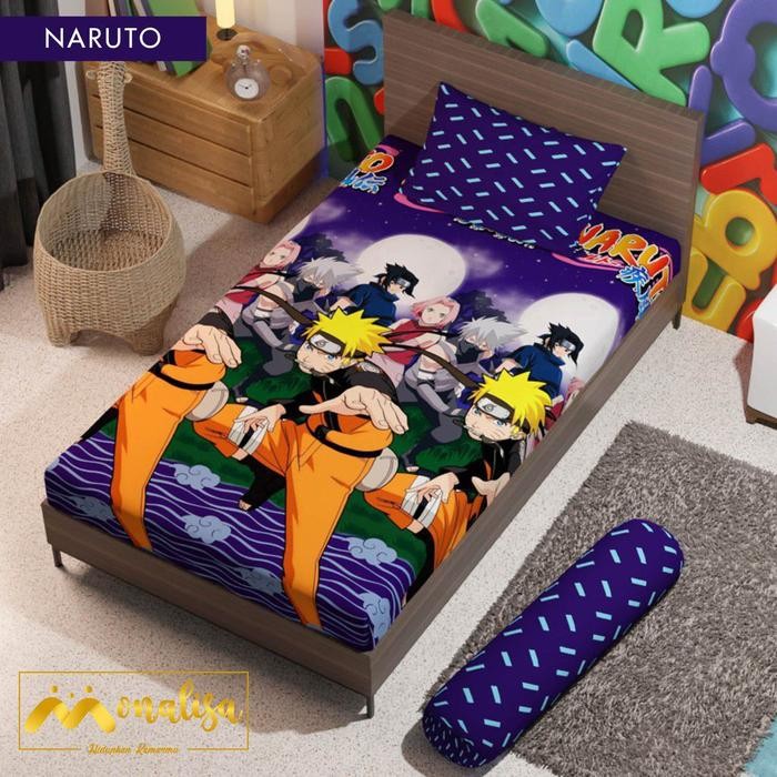 SIAPKIRIM Sprei Monalisa 90 100 120 Single Motif Anime Top NARUTO READY STOCK