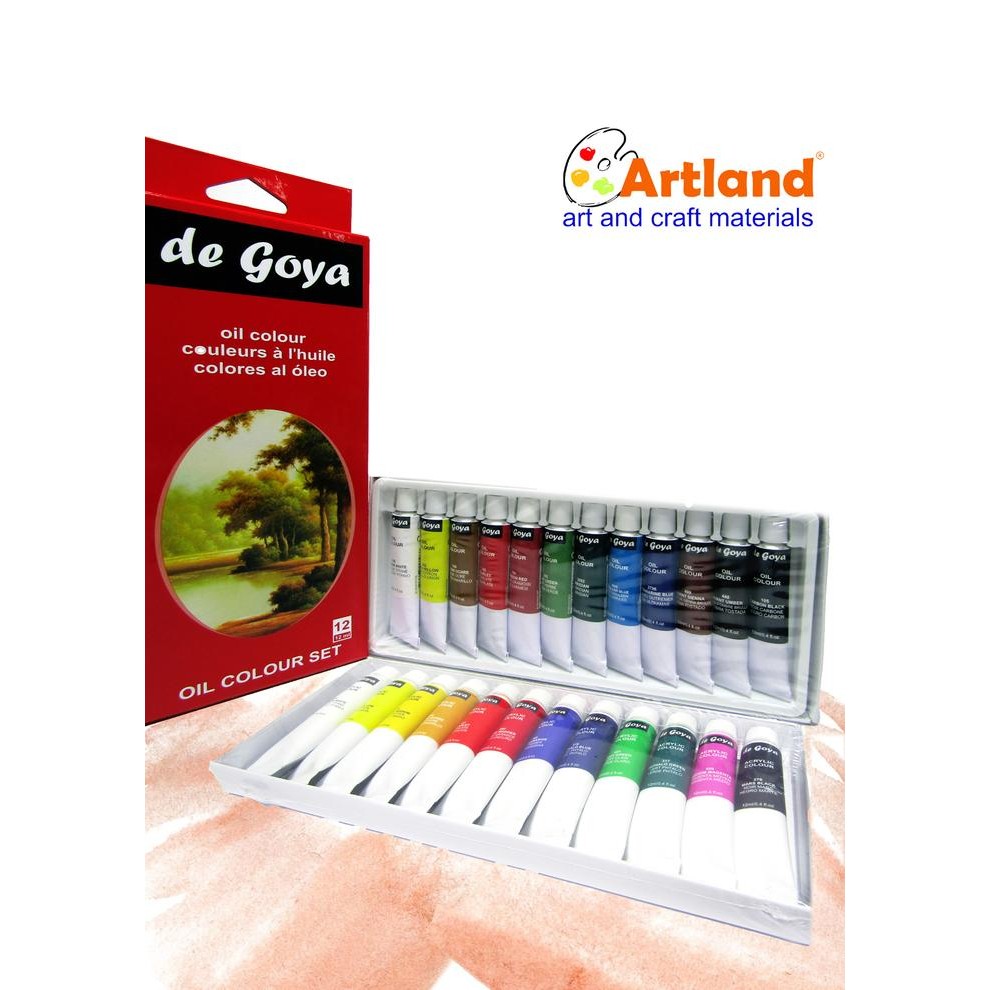 

NEW PRODUK CAT LUKIS DE GOYA OIL COLOR SET 12 COLOURS X 12ML MAWAR-89
