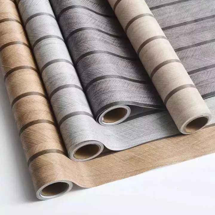 WALLPAPER WALLSTICKER DINDING MOTIF KAYU BURAM ABU MUDA 8 M X 45 CM