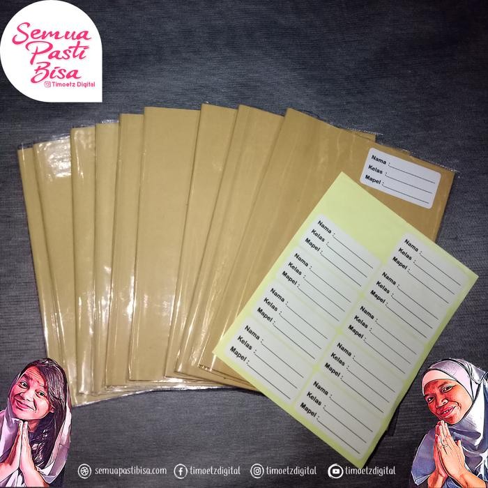

New (Paket) Buku Tulis Kwarto 58 +Sampul Coklat+Plastik - FREE LABEL NAMA