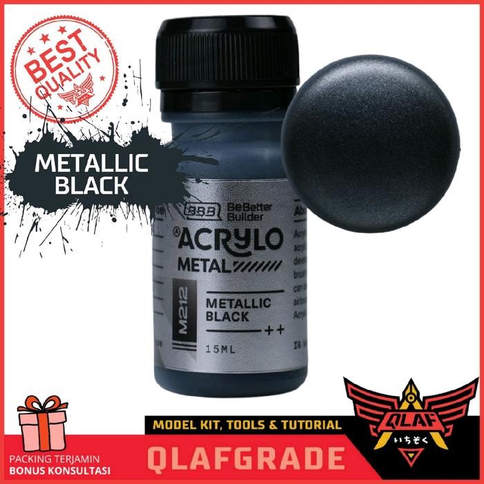 

ACRYLO METALLIC BLACK M212 Cat METAL EFFECT Hand brush Airbrush Gundam