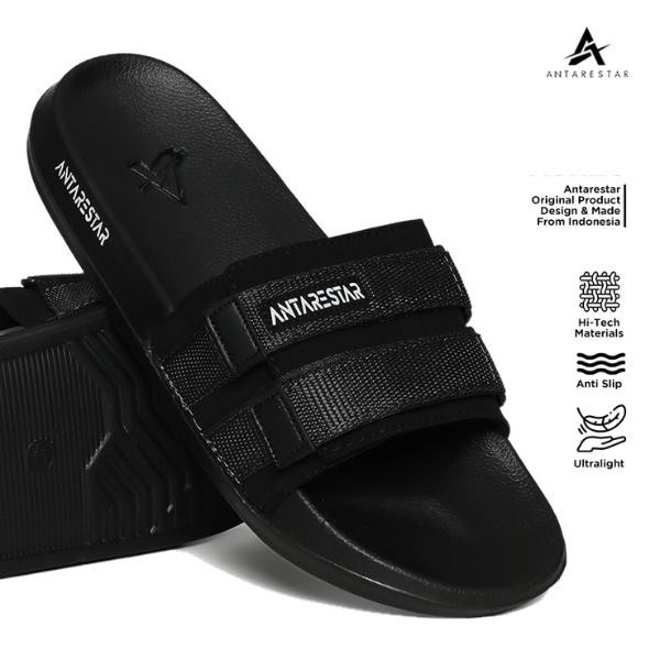 Eiger - Sandal Black Slip On Hitam Selop Premium Pria Shoes Sendal Cowok