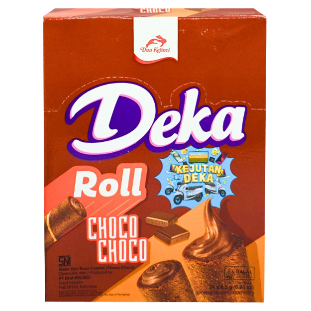 

S33159 DEKA ROLL CHOCO CHOCO WAFER 24X6.5GR BOX MAJU BERSAMA (20250910)