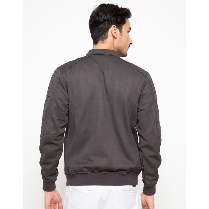 d&f CVC Jaket Pria Bomber Cut & Sewn - Abu Tua
