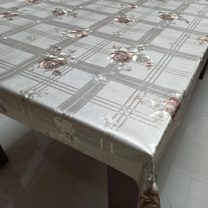 Pilihan- Taplak Meja Makan Mewah Gold Emas Meteran - Taplak Meja Makan Anti Air