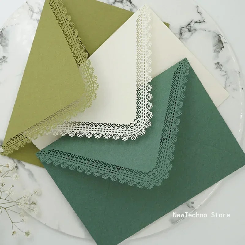 

1Pc Kawaii Lace Paper Envelopes Cute Cash Envelopes Wedding Party Invitation Cards Letter Pads Cover