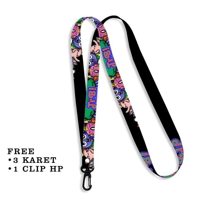 

New Lanyard ID Card Holder / Gantungan Name Tag / Lanyard name tag 3pcs Karet dan kait / Lanyard