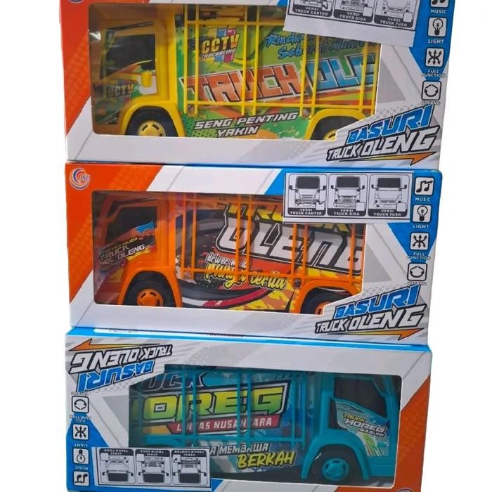 Mainan Anak Basuri Truck Oleng Series Full Musik & Lampu Asli Miniatur Truk Plastik Permainan