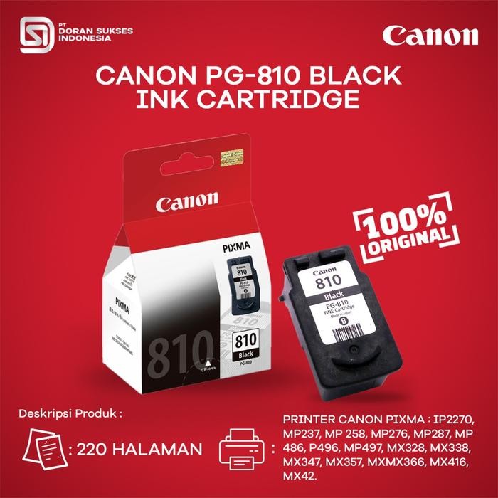 Pilihan- Cartridge Tinta Canon Pg810 Pg-810 Black Printer Ip2770 Ip2772 Mp237