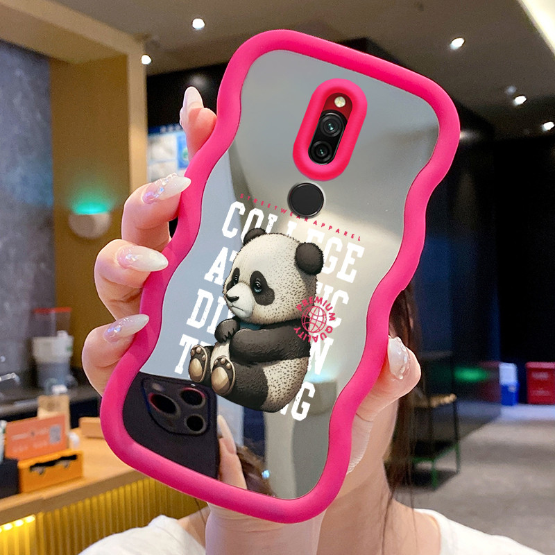 Casing Untuk Xiaomi Redmi 8 Case Casing Panda kecil yang rusak Pola HP Cesing Macaron Kasing Mirror 