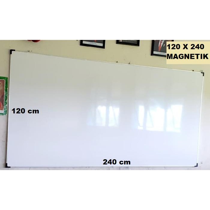 

whiteboard bisa di tempel pin magnet 120x240 cm