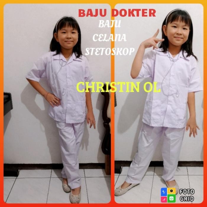 SIAPKIRIM BAJU DOKTER ANAK TK dan SD NO 7-10 (umur 7-12 th) READY STOCK