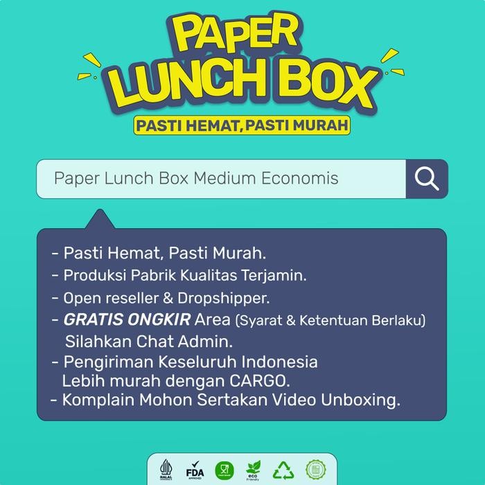 Paper Lunch Box Medium Ekonomis Lunch Box M Eco (LB9K2)