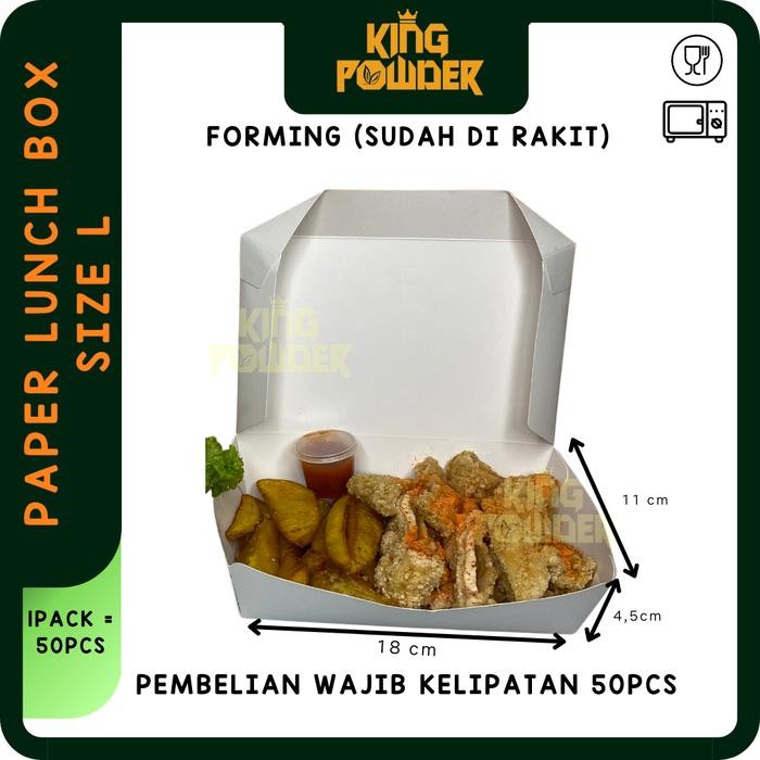 Paper lunch Box ukuran S / Box Burger / Lunch Box M / Lunch Box L