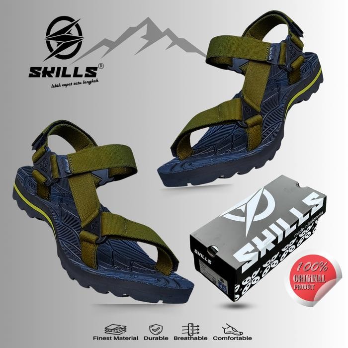 Brodo - Sandal Gunung Pria Wanita Hijau Army Original Sendal Kasual