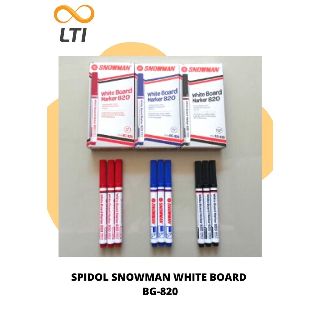

Spidol Whiteboard / White Board / Wipe Clean Snowman BG 820 Per Karton