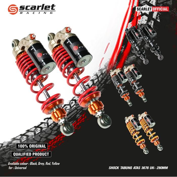 SCARLET RACING - SHOCK TABUNG ATAS 3676 UKURAN 280MM 320MM 340MM (O+U)