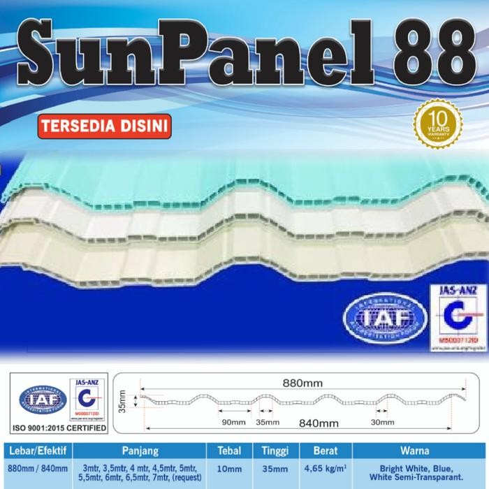 New Atap uPVC SUNPANEL utk Rumah Anda