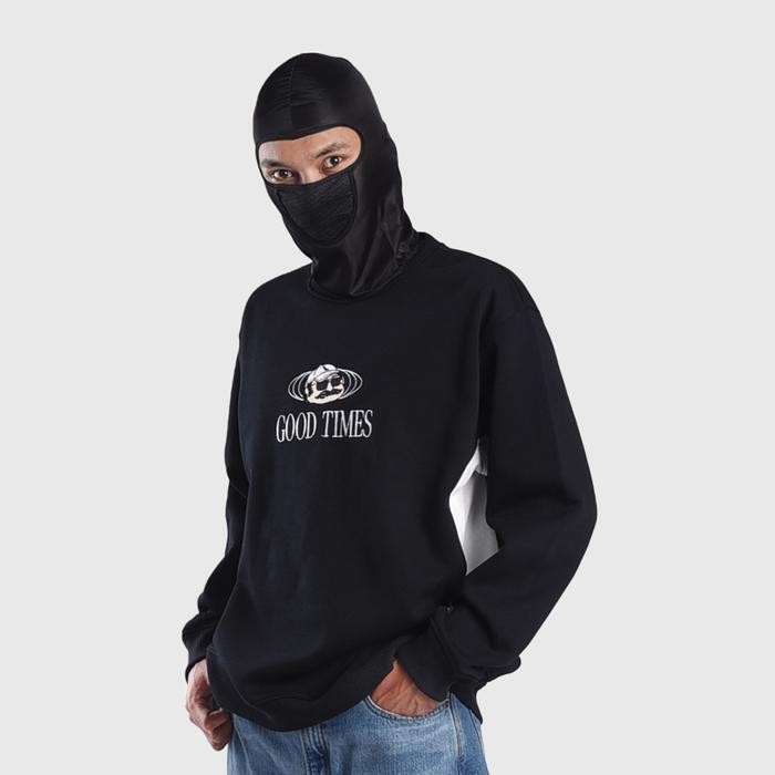 LEAF Mr. Goodtimes World Black Crewneck terlaris