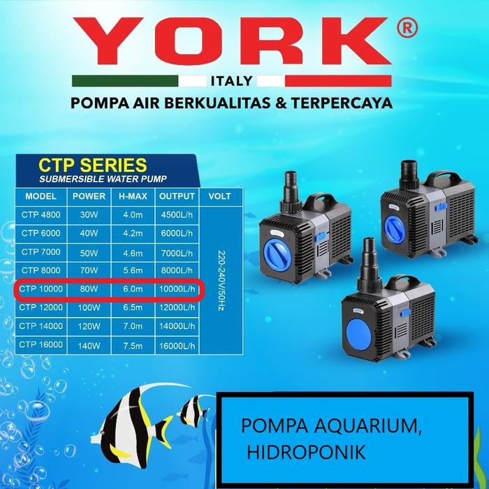 ~~~~~] YORK CTP 10000 pompa celup rendam submersible aquarium hidroponik