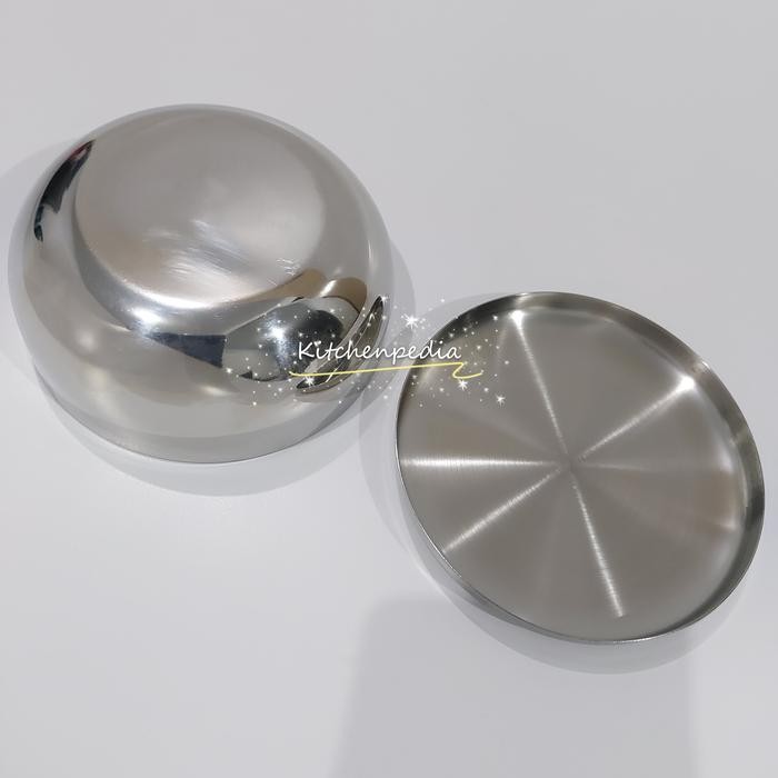 FCR0  Mangkok Nasi Korea Stainless Mangkok Makan Sup Sop Kecil Tutup