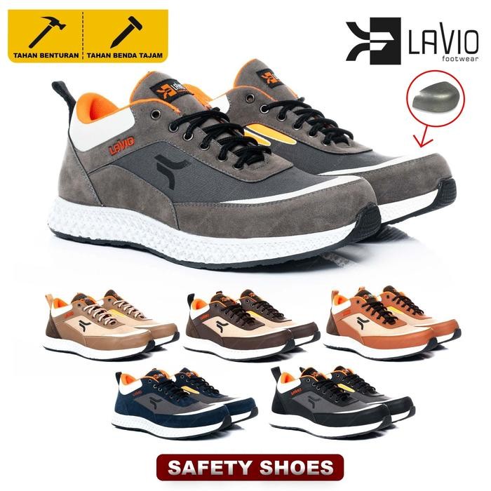 Sepatu Safety Lavio Hugo Sneaker Sport Pria Ujung Besi Premium Quality Casual Shoes Promo 