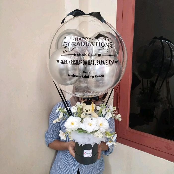 mhho- Buket Balon Bunga Buket Balon Small Boneka Mini