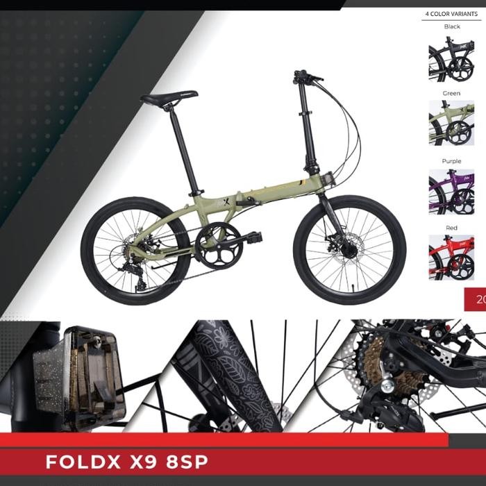 Sepeda Lipat Folding Bike Element Camp Fold X9 8 Speed