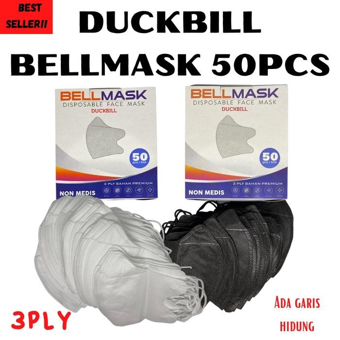 New MASKER DUCKBILL 3PLY BELLMASK ISI 50PCS PREMIUM MASK