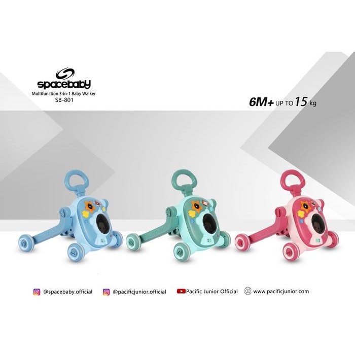 TGR SPACE BABY SB 801 BABY WALKER 3in1 PUSH WALKER