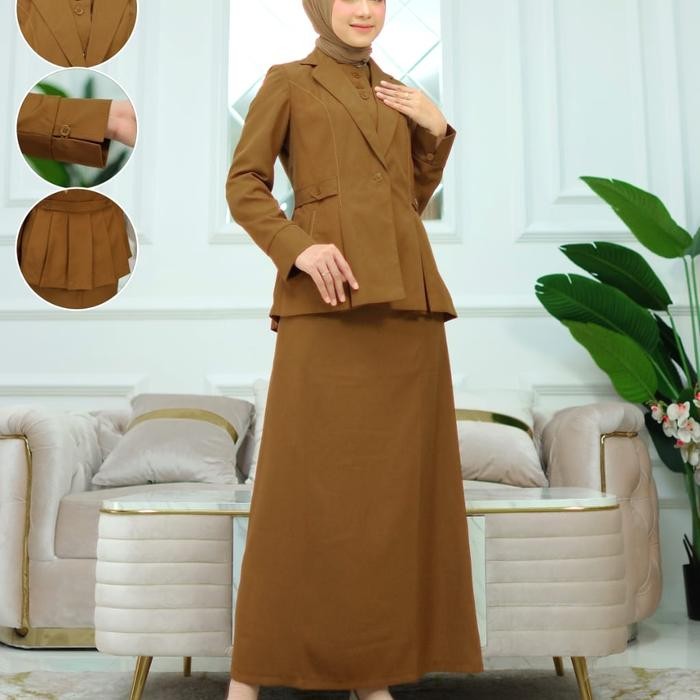 TERLARIS blazer wanita seragam dinas Pemda baju khaki seragam Pemda asn seragam khaki Setelan Kerja