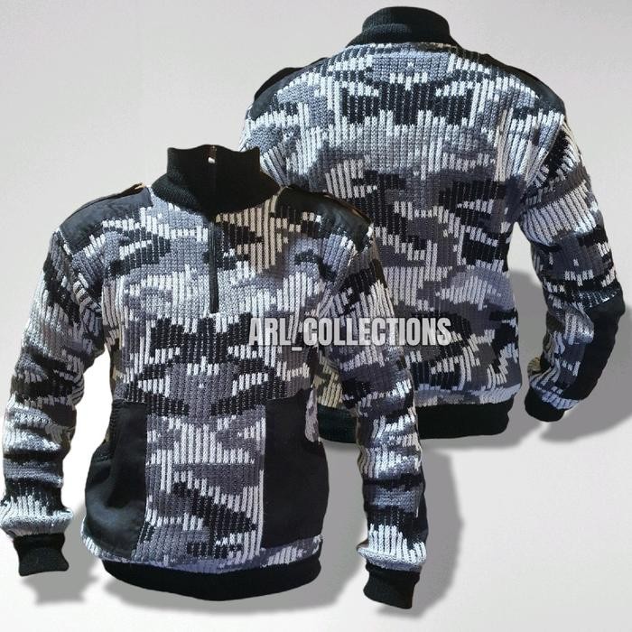 Bkb ArlC sweater rajut loreng salju manual - jaket sweater rajut pria wanita dewasa - sweter loreng