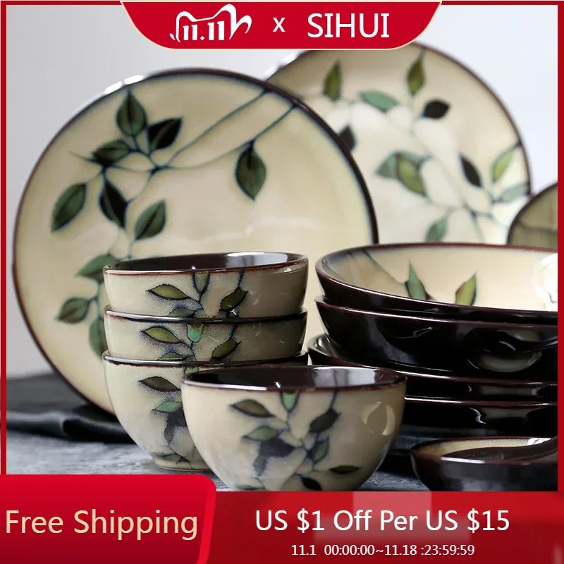 Ceramic Plate Serving Dish Buffet Dinner Dining Plate Canteen Oven Teller Kitchen Utensils Single Pl