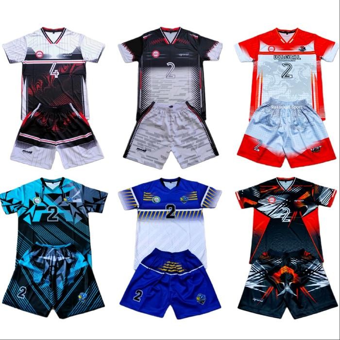 Baju Jersey Voli Volly Pria Full Printing Jersey Setelan Olahraga Baju Celana Jersey Voli Sport