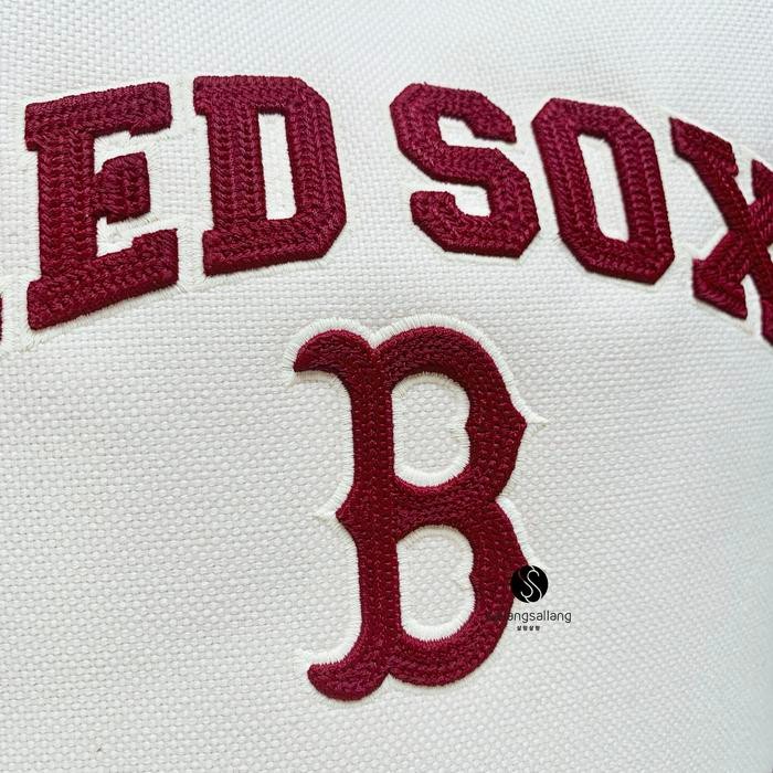 STOK TERBATAS  MLB VARSITY BASIC CANVAS BUCKET BAG BOSTON RED SOX CREAM TERJANGKAU