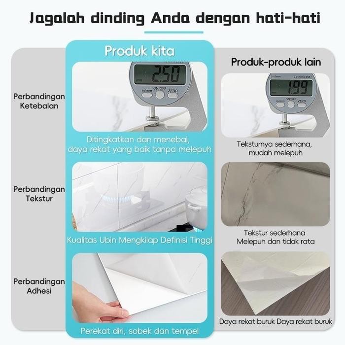 20pcs Papan Stiker Dinding Tekstur Marmer 3060cm Wallr Dinding Kabinet untuk Kamar Tidur Dapur Kamar