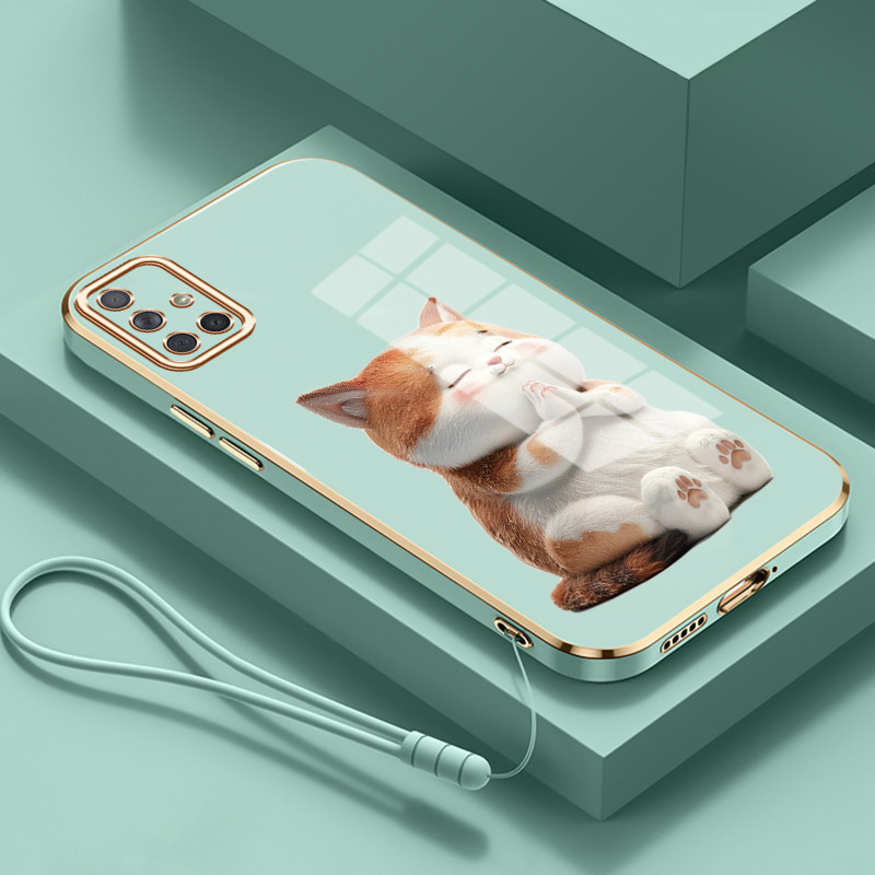 Casing Untuk Samsung Galaxy A71 Case Casing HP Softcase Tali gantungan berlapis silikon mewah Kasing