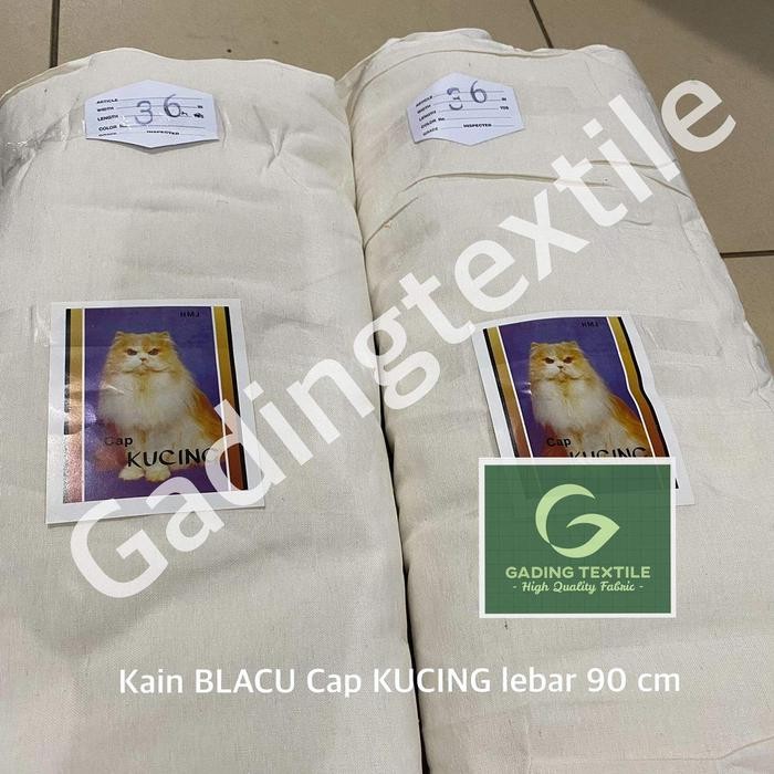 Khusus Grab ( Per 1 Roll ) Kain Blacu Belacu Blako Katun Putih Cap Kucing Lebar 90 Cm Isi 36 Meter