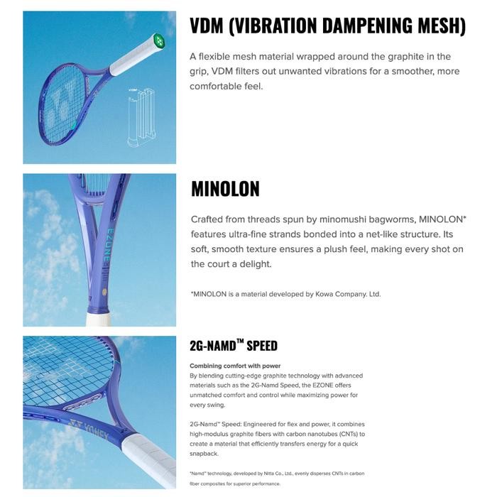 Yonex EZONE 105 275g Blast Blue - raket tenis