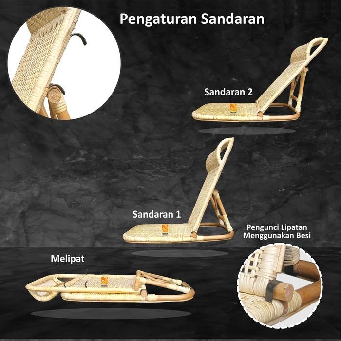 Kursi Lesehan Lipat Lantai Santai Malas Dari Rotan Promo 
