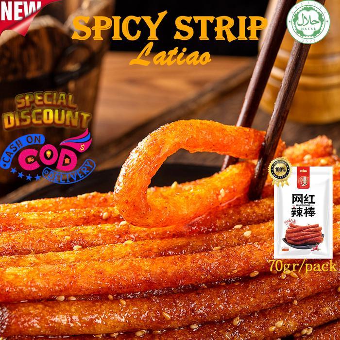 Yummy [Halal] latiao pedas Gluten 70g Snack Vegetarian Kembang Tahu Pengiriman lokal pembayaran
