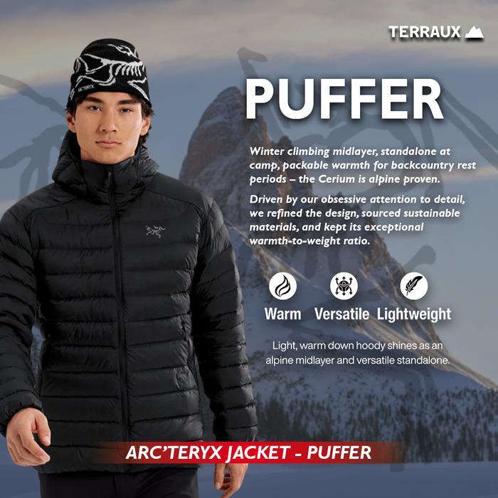 TERLARIS Jaket Puffer Arc'teryx Cerium Hoodie Jaket Puffer Untuk Winter dan Hiking READY