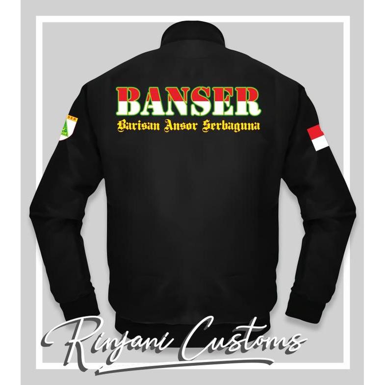 Jaket Bomber Banser Gratis Nama Dan Masker, Barisan Ansor Serbaguna Nu Terlaris